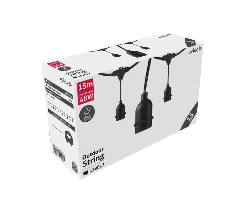 LED Ljusslinga 15meter IP44 15st E27