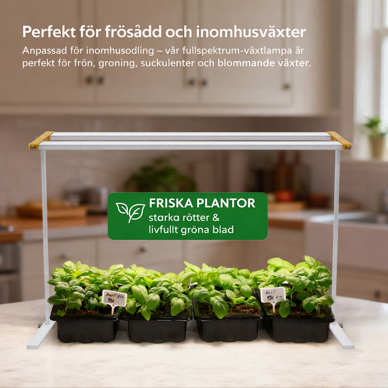 Växtbelysning Dual-bar 36W | Komplett-kit | Inkl. timer och stativ | 60 cm