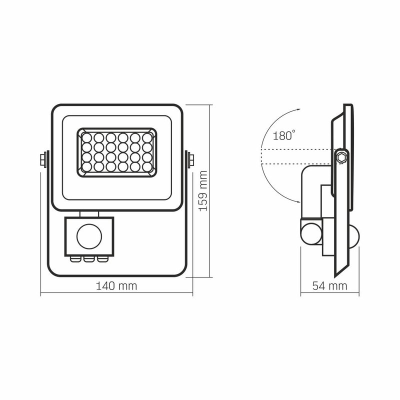LED strålkastare VIDEX-FLOOD-LED-PIR-LUCA-20W-NW