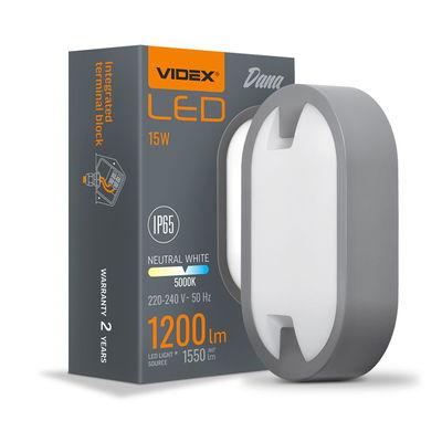 VIDEX | Vägglampa 'DANA' | 15W | 5000K Neutralvit | IP65