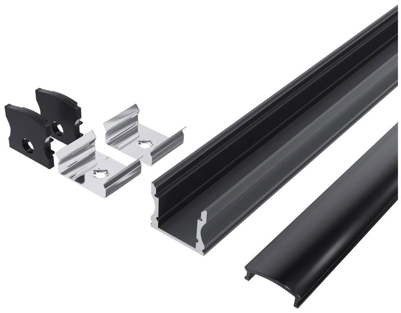 LED Strip profil Aluminium 1M | 17,2x14,4 mm | Svart