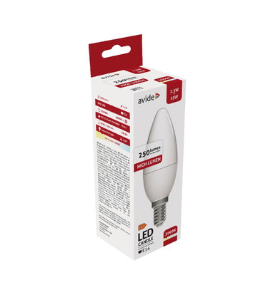 Avide | LED E14-lampa 2,5W | Varmvit 3000K | High lumen