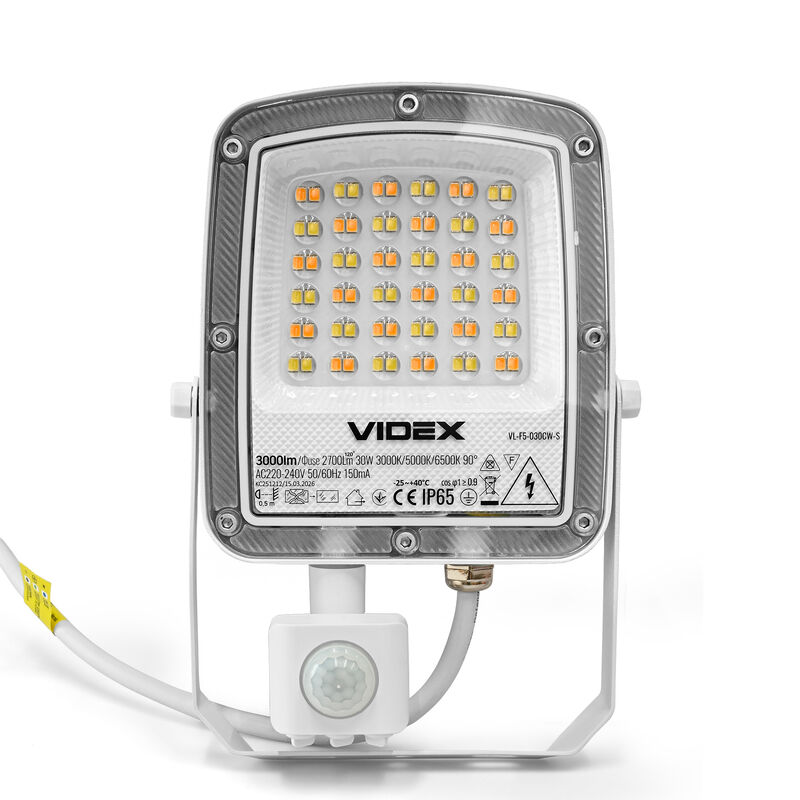 VIDEX | LED-strålkastare med rörelsesensor 30W | CCT 3000K - 6500K | IP65