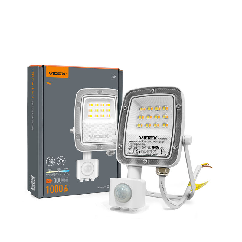 VIDEX | LED-strålkastare med rörelsesensor 10W | CCT 3000K - 6500K | IP65
