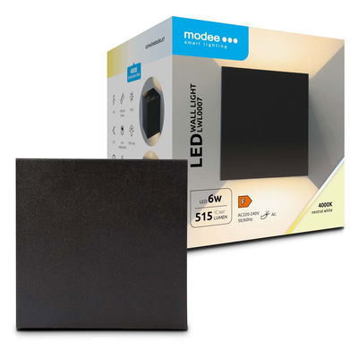 Vägglampa 6W | IP65 | Neutralvit 4000K | Svart