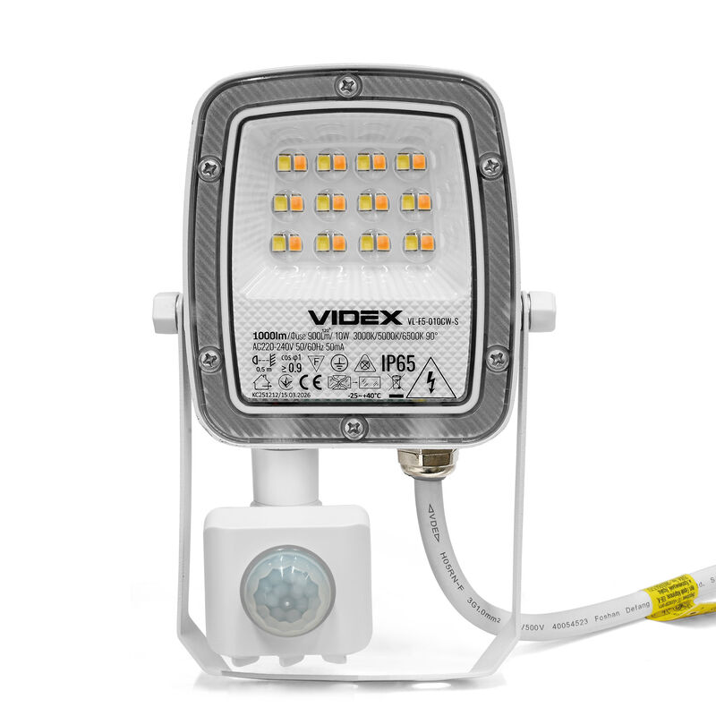 VIDEX | LED-strålkastare med rörelsesensor 10W | CCT 3000K - 6500K | IP65