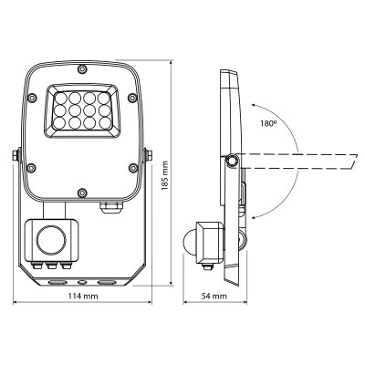 VIDEX | LED-strålkastare med rörelsesensor 10W | CCT 3000K - 6500K | IP65