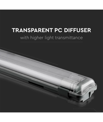 V-TAC | LED-lysrörsarmatur 150 cm | 2x22W | Kallvit 6400K | IP65 | Inkl. lysrör