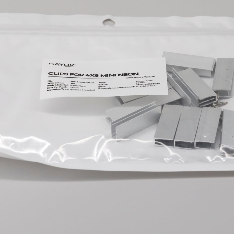 Sayox | Monteringsfästen för Mini Neon 4x8 mm | 15-pack