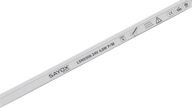 Sayox | Mini LED Neon Flex | För infräsning | 3x6 mm | 24V | IP67 | 4,8W/m | 5 meter