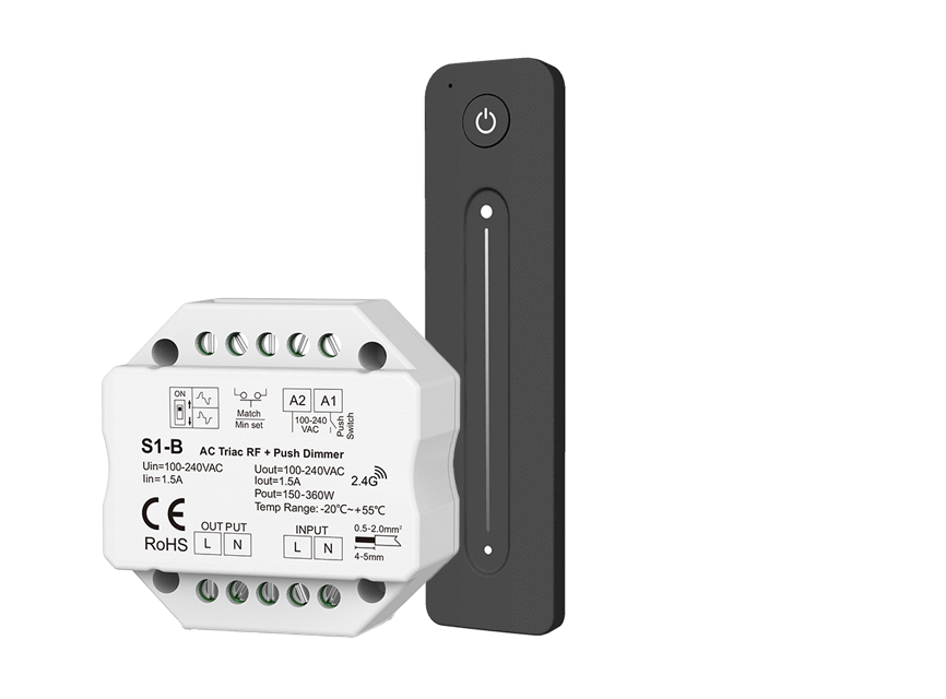 LED dimmer Inkl. fjärrkontroll | RF | Push | 230V