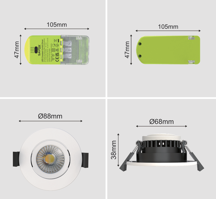 LED Downlight Neo | 8W | Dimbar | 3CCT | IP65 | Inkl. värmeskydd | ø68 | RA>95