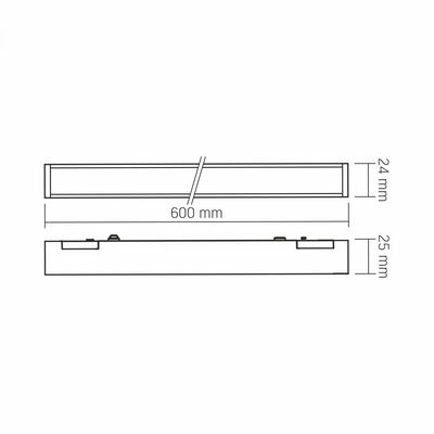 VIDEX | LED-armatur Magnetisk | 60 cm | 21W | DC48V | Neutralvit 4000K