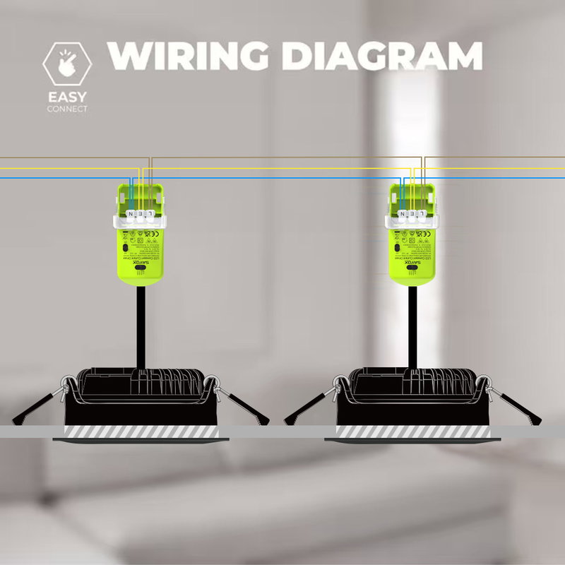 6-pack | LED Downlight Slimmy Svart | 8W | CCT | 2700-3000K-4000K | IP65 | Dimbar | Värmeskydd