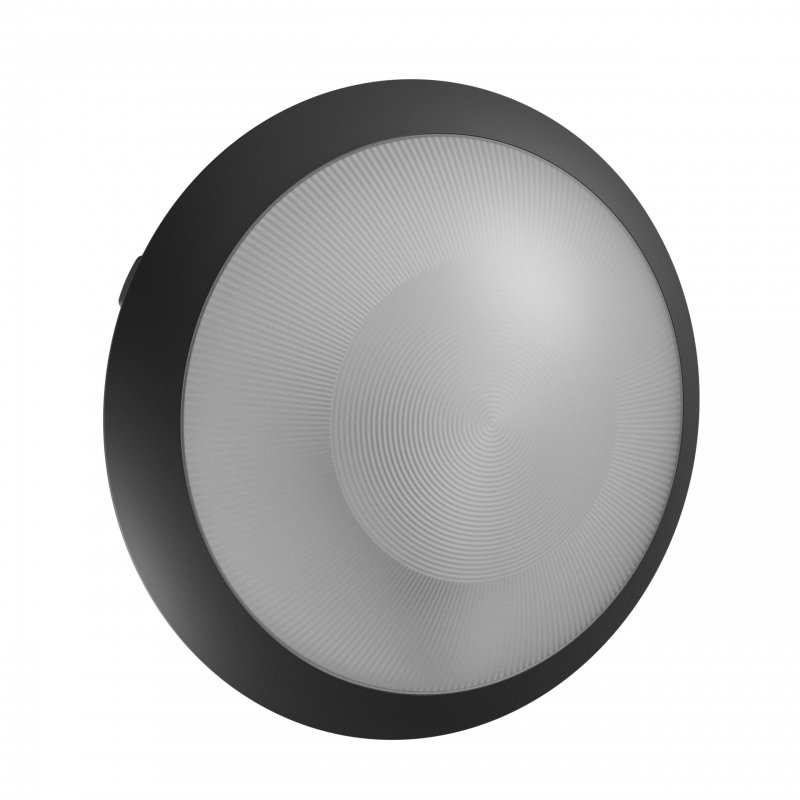 LED plafond med mikrovågsrörelsesensor | E27 | IP65 | Svart | IK-08 klass