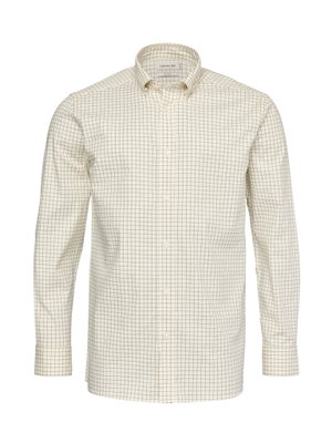 Chevalier Baron Shooting Fit Stretch Shirt Men, Highland Green Tattersall