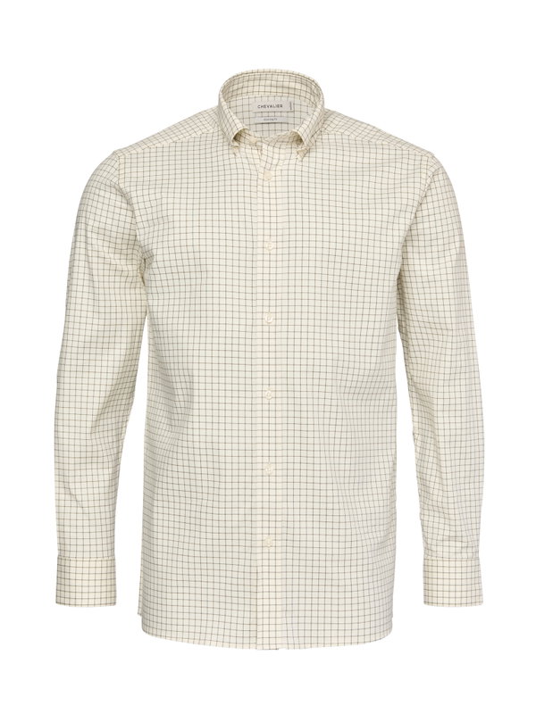 Chevalier Baron Shooting Fit Stretch Shirt Men, Highland Green Tattersall