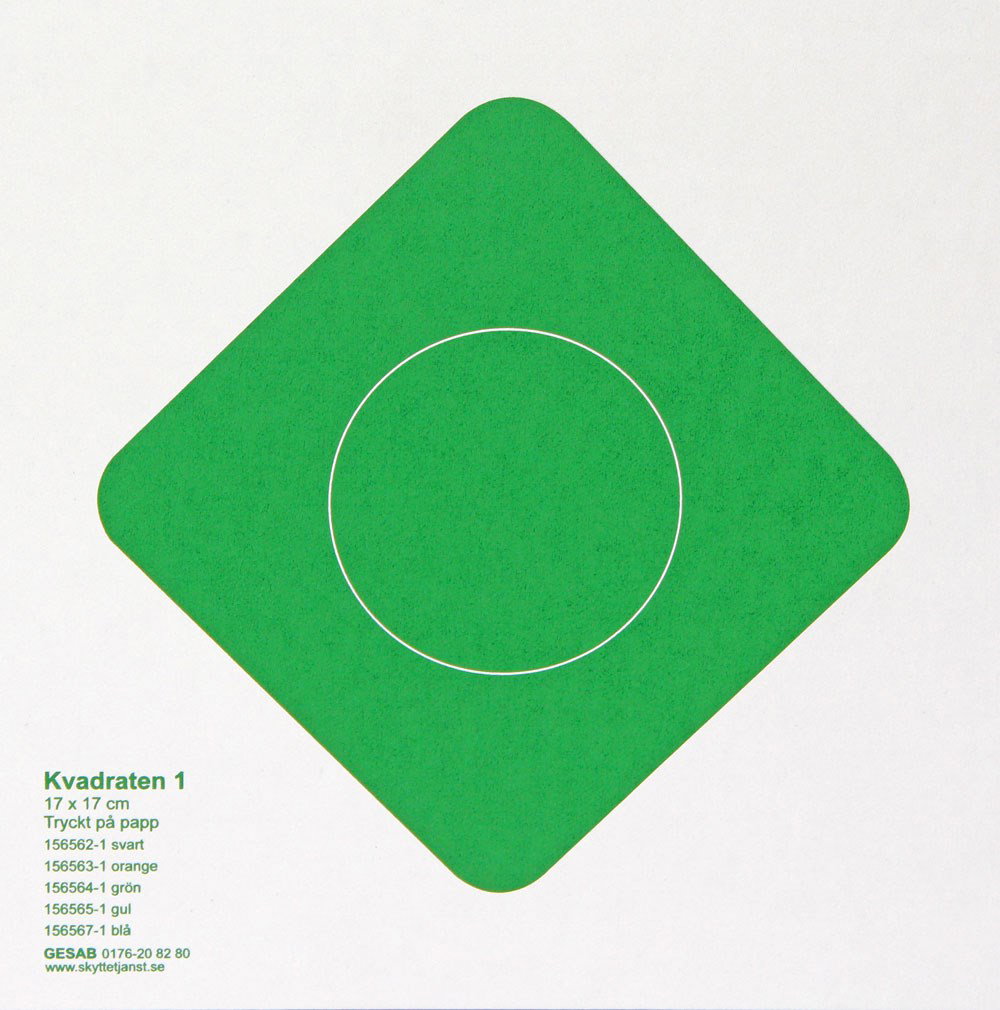 Gesab Fältskyttemål, Kvadraten nr1 grön 17x17cm