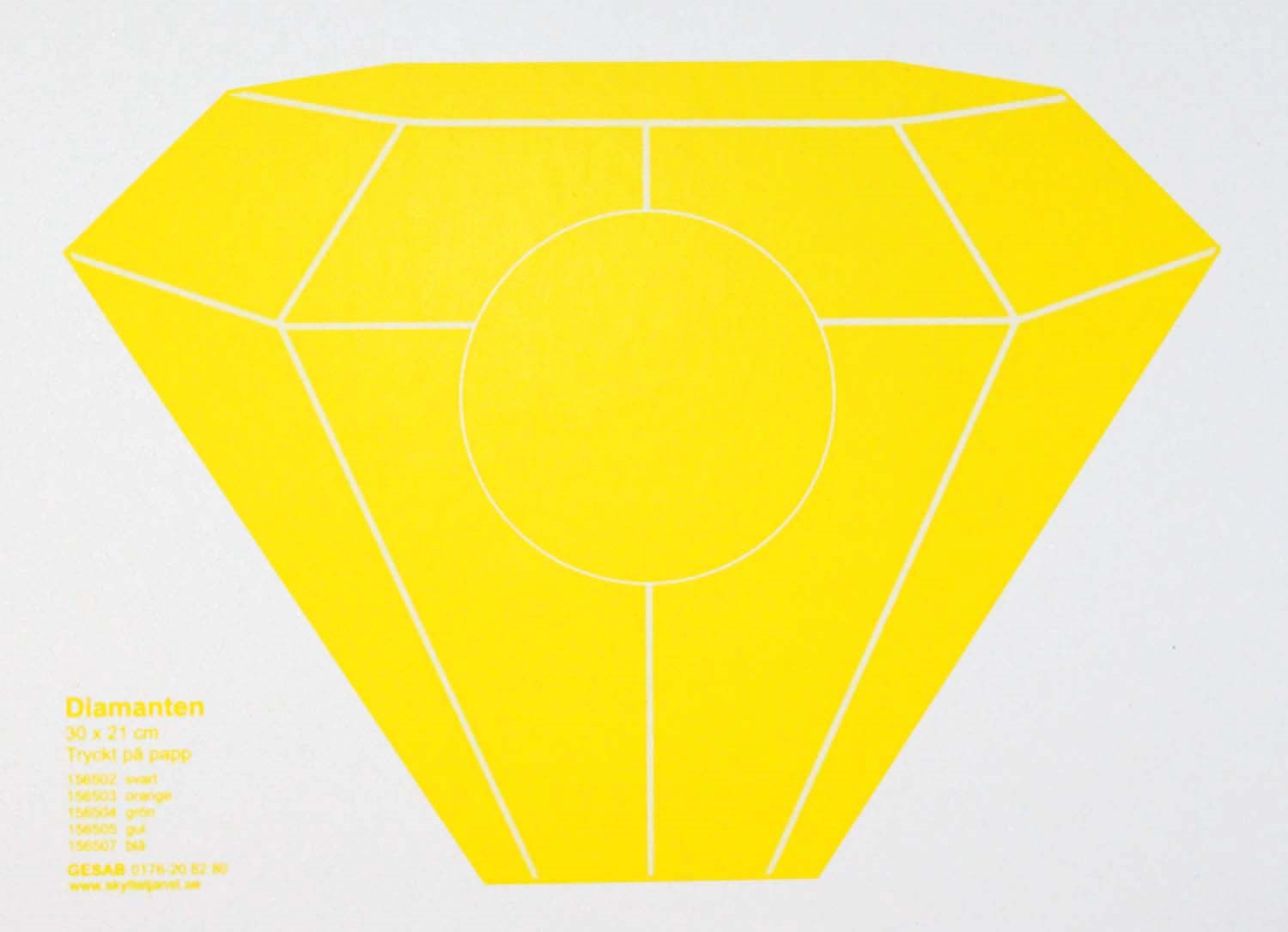 Gesab Fältskyttemål, Diamanten gul, 30x21cm