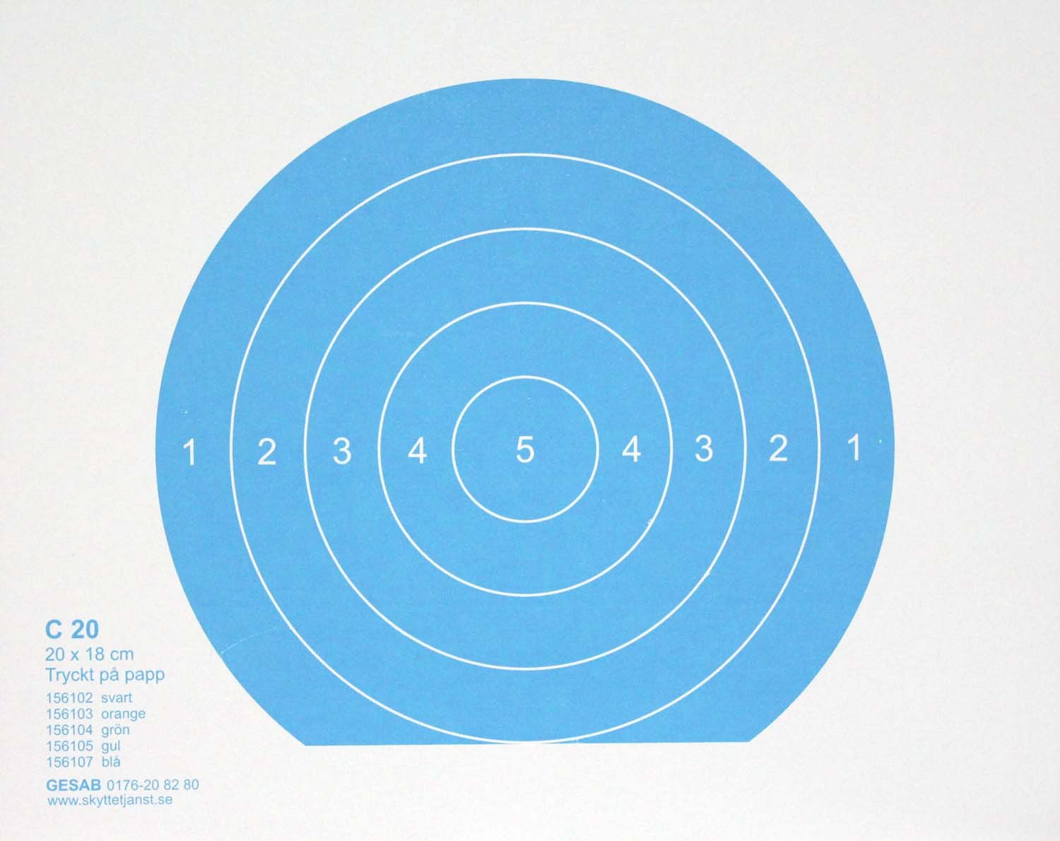 Gesab Fältskyttemål, C20 papp blå