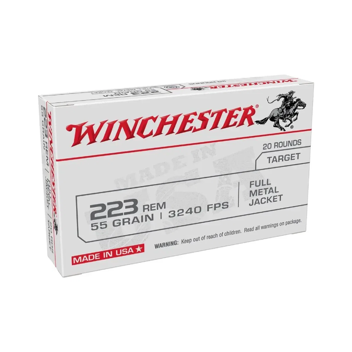Winchester .223 Rem 55gr FMJ 20st