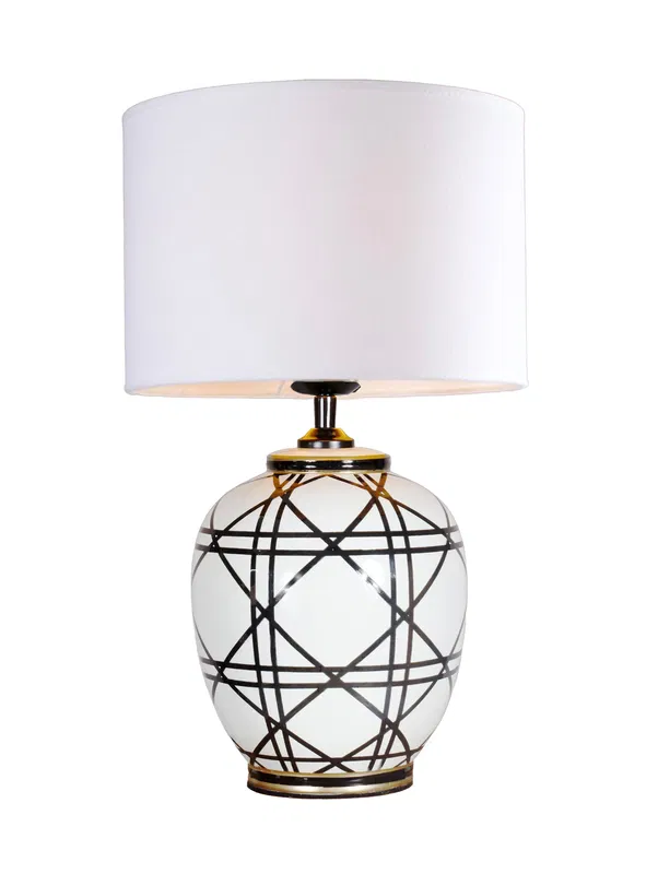 New York Bordslampa H46 Svart/Vit