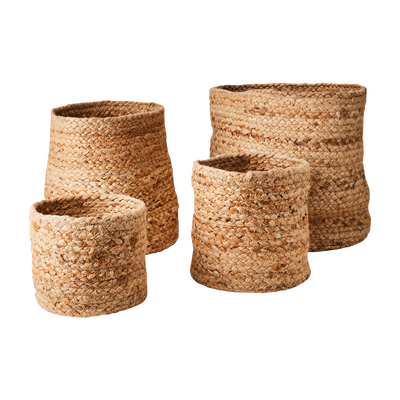 4-pack korgar i handvävd jute