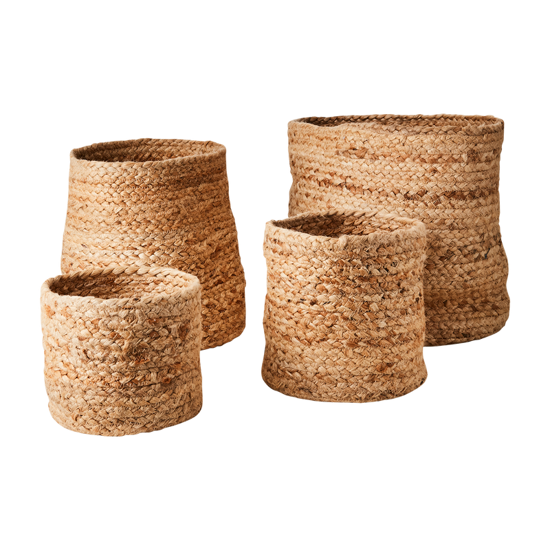 4-pack korgar i handvävd jute