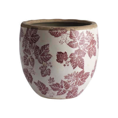 Autumn Kruka STL M Burgundy - Med höstlöv