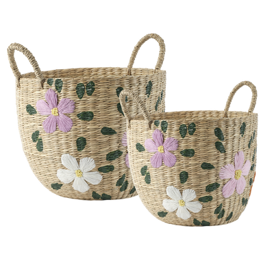 Collect Blommor Korg Natur/Flerfärgad 2-pack