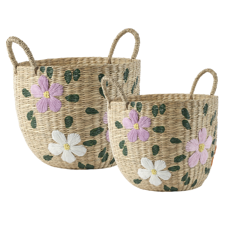 Collect Blommor Korg Natur/Flerfärgad 2-pack
