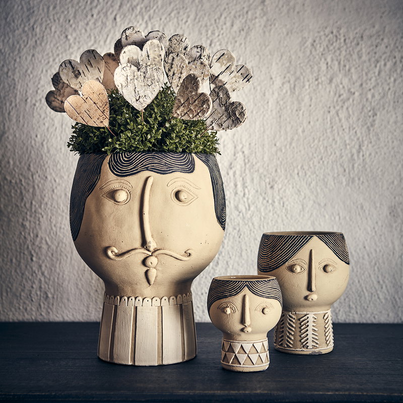 CAMILLE Kruka L, Beige/Svart