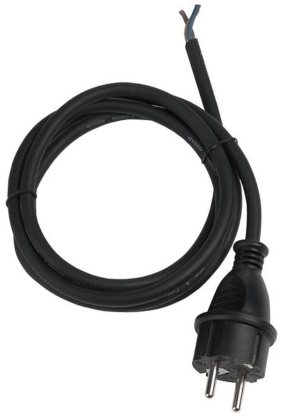 Gummiskarvsladd + Propp 3x1,5 3m IP44