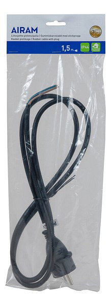 Gummiskarvsladd + Propp 3x1 1,5m IP44