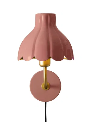 Wells Vägglampa Rosa/Guld