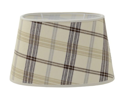 Check Skärmar Oval Sand - Rutig design
