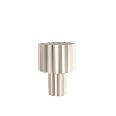 Plissé Bordslampa Vit Textil