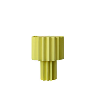 Plissé Bordslampa Gul Textil från Örsjö Belysning