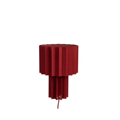 Plissé Bordslampa Röd Textil från Örsjö Belysning