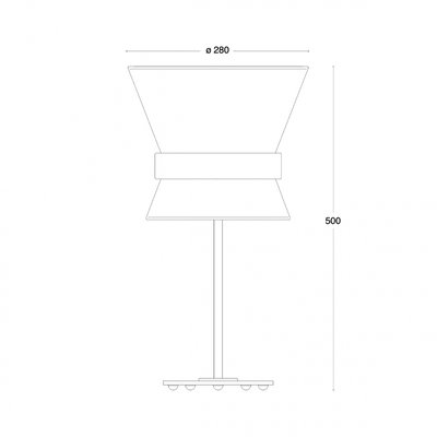 Bow Bordslampa H50 Ritning