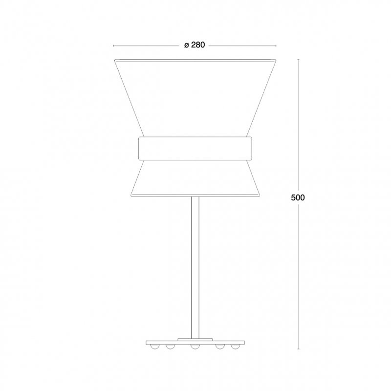 Bow Bordslampa H50 Ritning