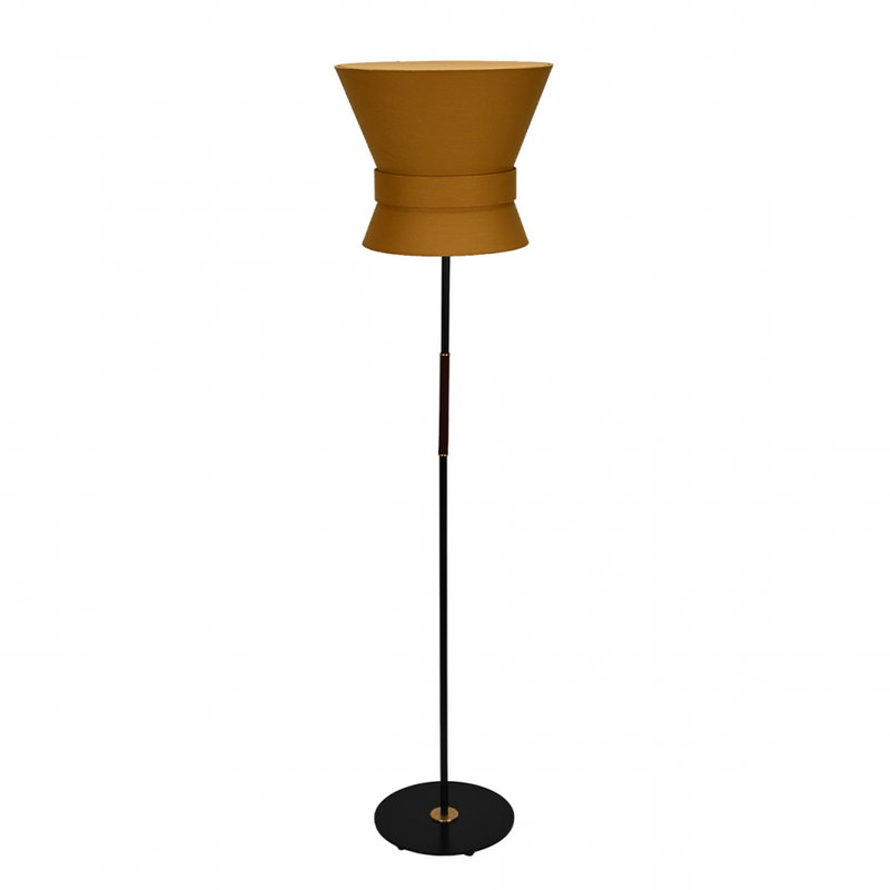 Bow Golvlampa Stor Svart/Gul Ockra
