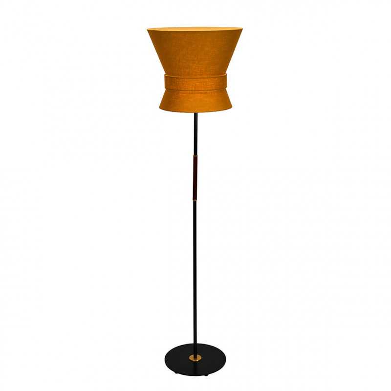 Bow Golvlampa Stor Svart/Gul Ockra