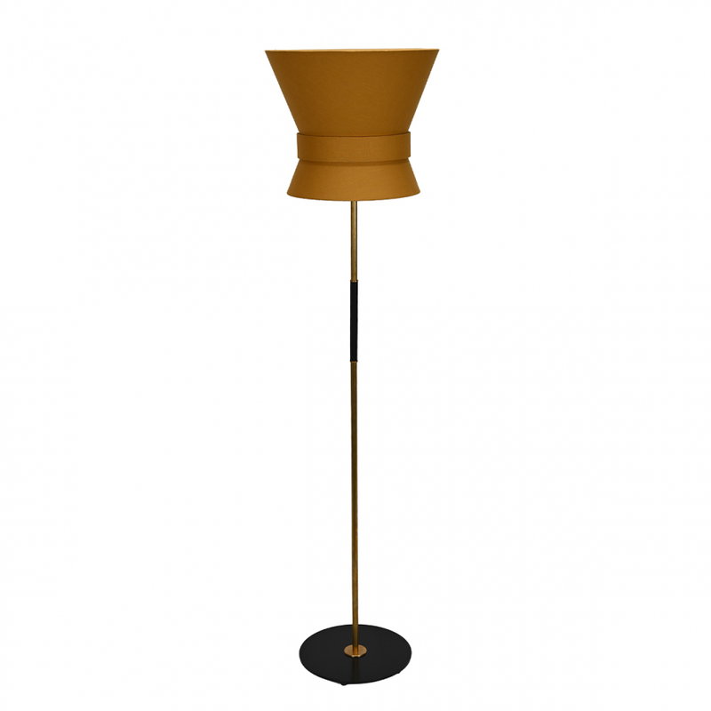 Bow Golvlampa Stor Rå Mässing/Gul Ockra