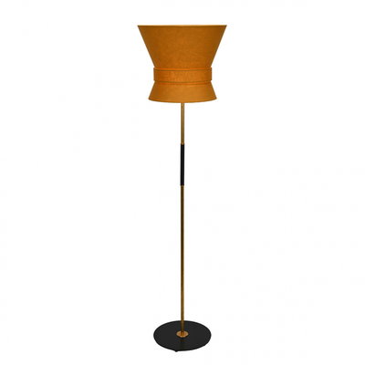 Bow Golvlampa Stor Rå Mässing/Gul Ockra