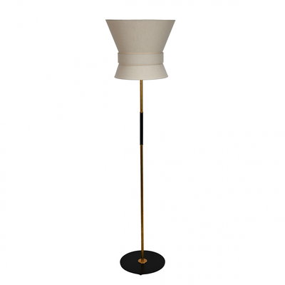 Bow Golvlampa Stor Rå Mässing/Krämvit