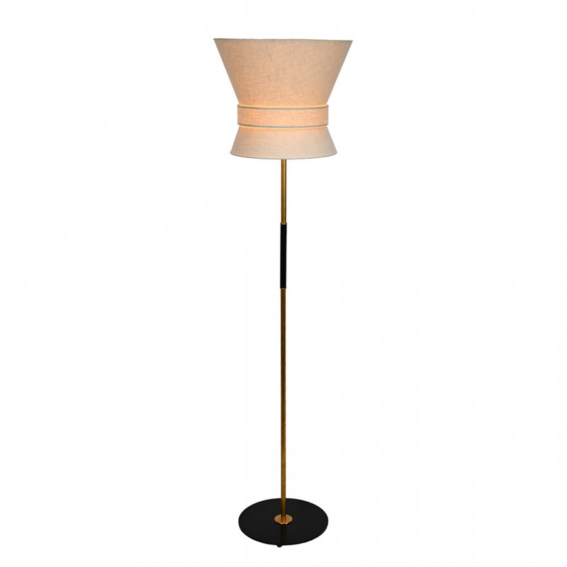 Bow Golvlampa Stor Rå Mässing/Krämvit