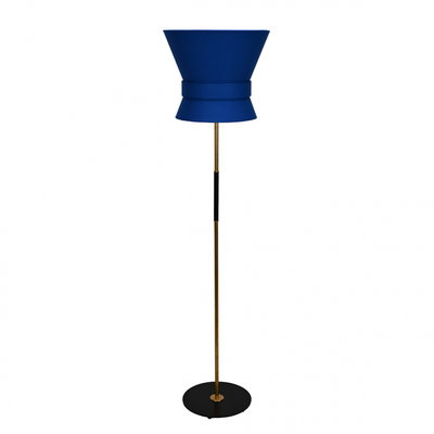 Bow Golvlampa Stor Rå Mässing/Midnattsblå