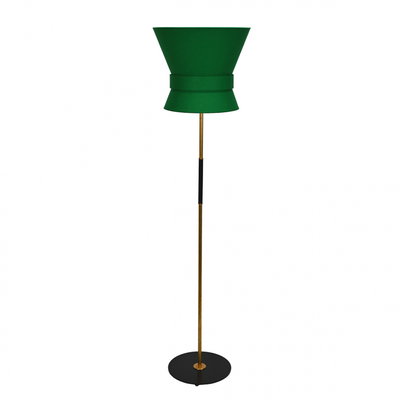Bow Golvlampa Stor Rå Mässing/Smaragdgrön