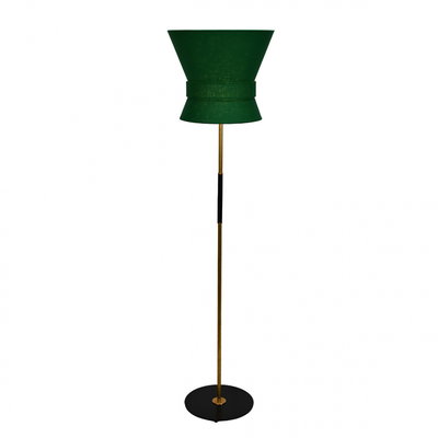 Bow Golvlampa Stor Rå Mässing/Smaragdgrön